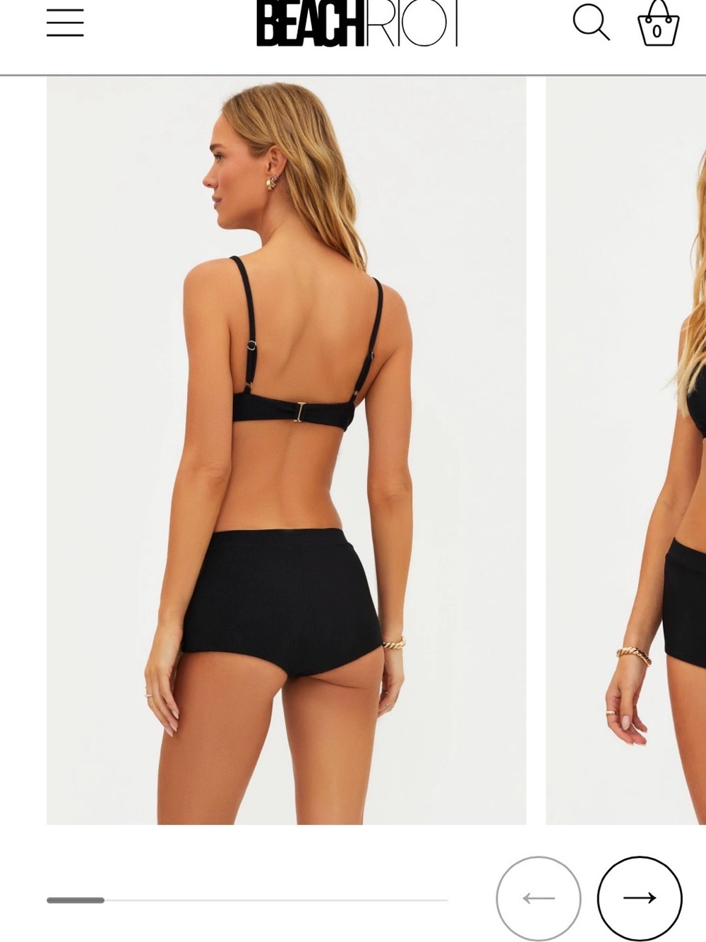 Beach Riot Black Ribbed Low Rise Bikini Bottom - Picture 4 of 9
